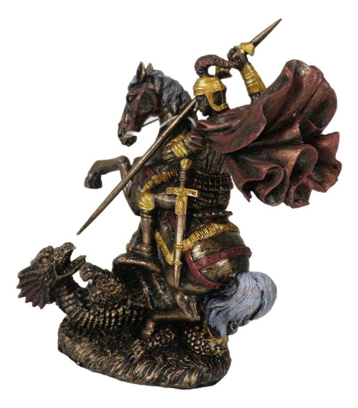 Ebros Gift Ebros Saint George The Dragon Slayer Statue 4.75" Tall Christian Crusader Knight
