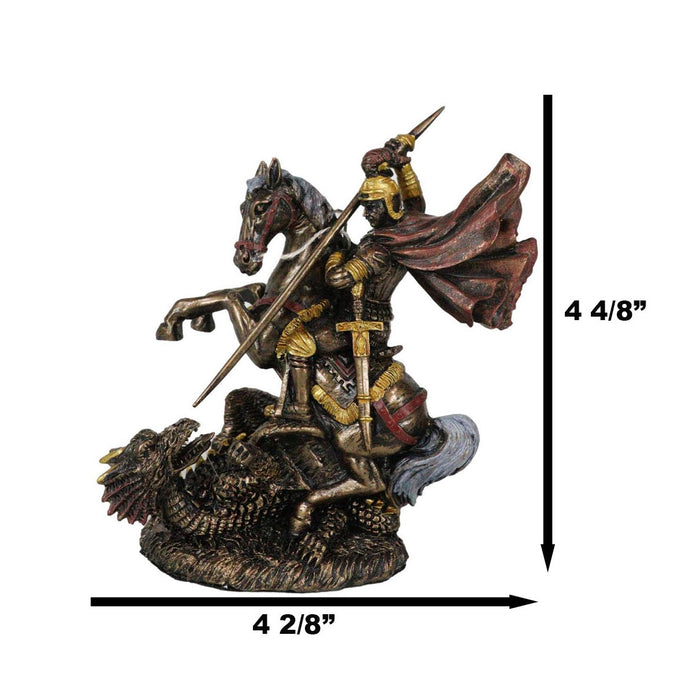 Ebros Gift Ebros Saint George The Dragon Slayer Statue 4.75" Tall Christian Crusader Knight