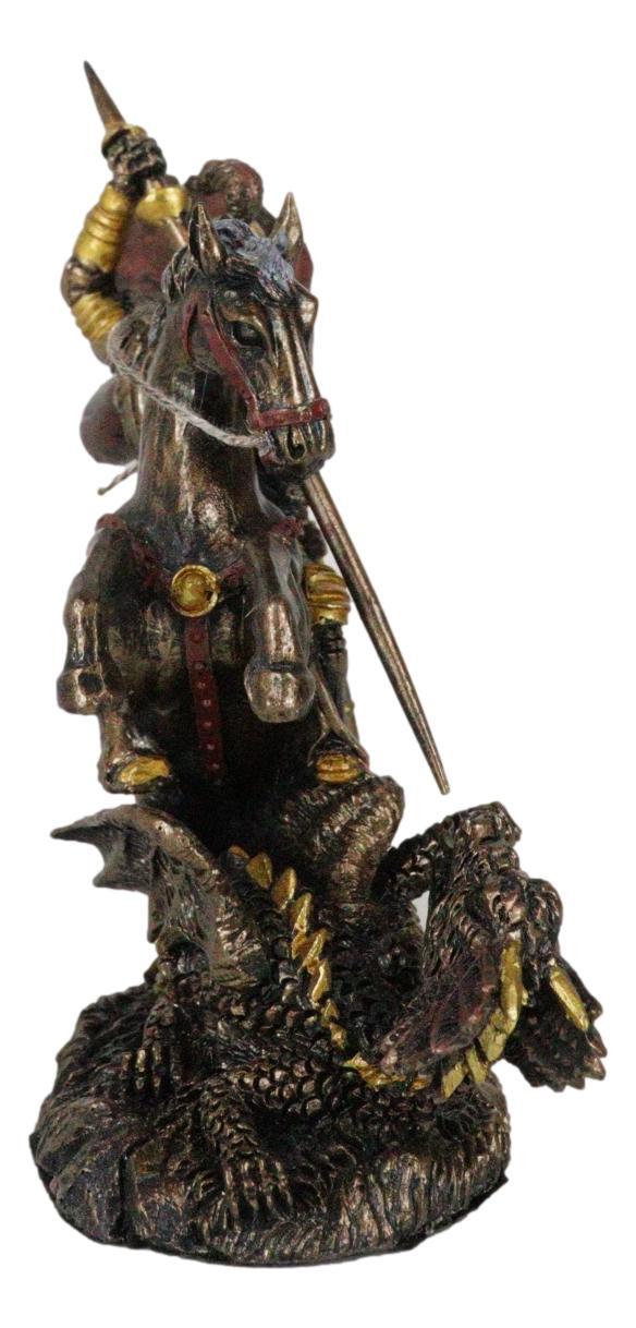 Ebros Gift Ebros Saint George The Dragon Slayer Statue 4.75" Tall Christian Crusader Knight