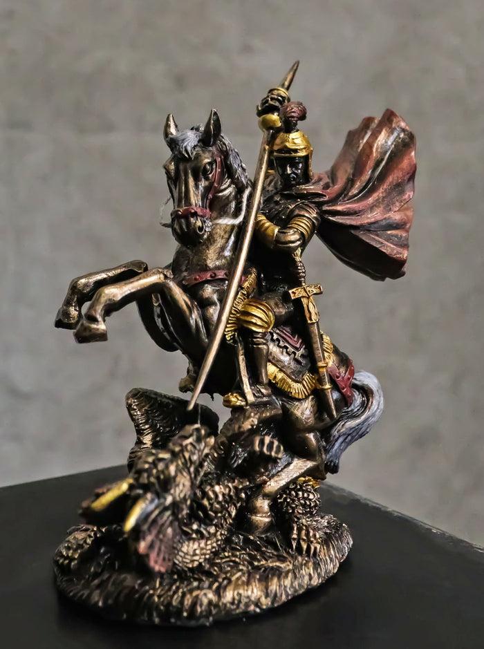 Ebros Gift Ebros Saint George The Dragon Slayer Statue 4.75" Tall Christian Crusader Knight