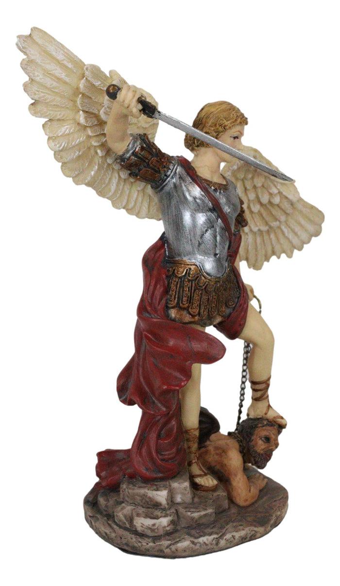 Ebros Gift Ebros Saint Michael Defeating Satan Figurine Archangel Michael Small 6.25" H