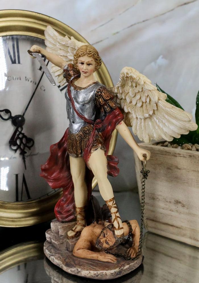 ebros gift Ebros Saint Michael Defeating Satan Figurine Archangel Michael Small 6.25" H