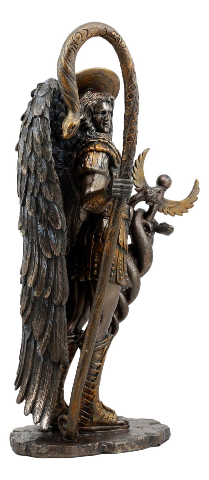 Ebros Gift Ebros Saint Raphael The Archangel Holding Healing Staff Statue 13"H Catholic Saint Decorative Figurine