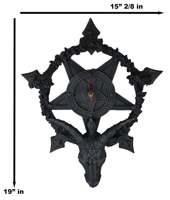 Ebros Gift Ebros Samael Lilith Baphomet Hanging Wall Clock Candle Holder Decor Plaque 19" H