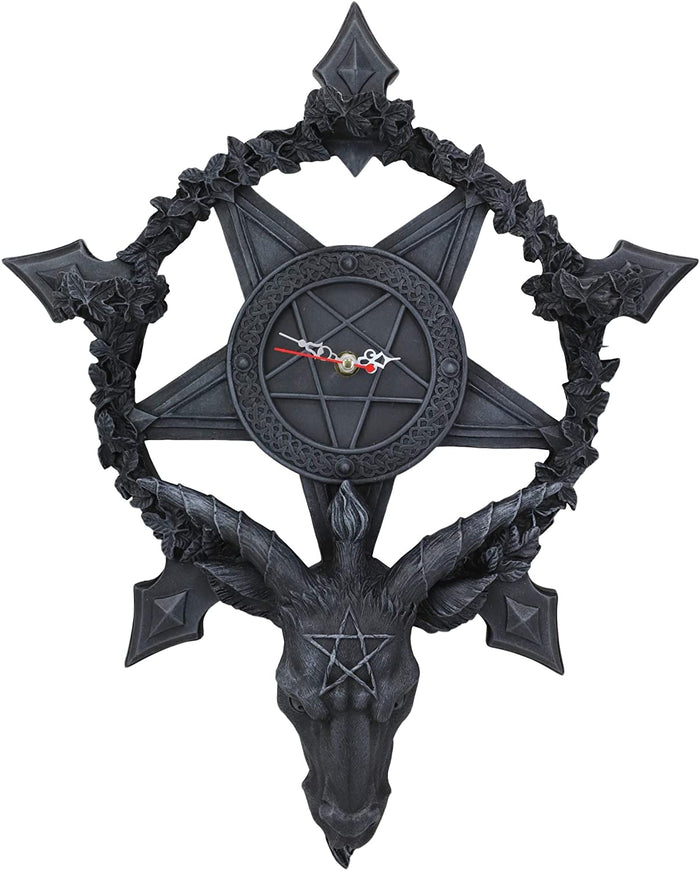 Ebros Gift Ebros Samael Lilith Baphomet Hanging Wall Clock Candle Holder Decor Plaque 19" H