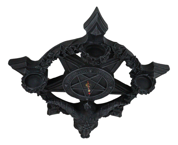 Ebros Gift Ebros Samael Lilith Baphomet Hanging Wall Clock Candle Holder Decor Plaque 19" H