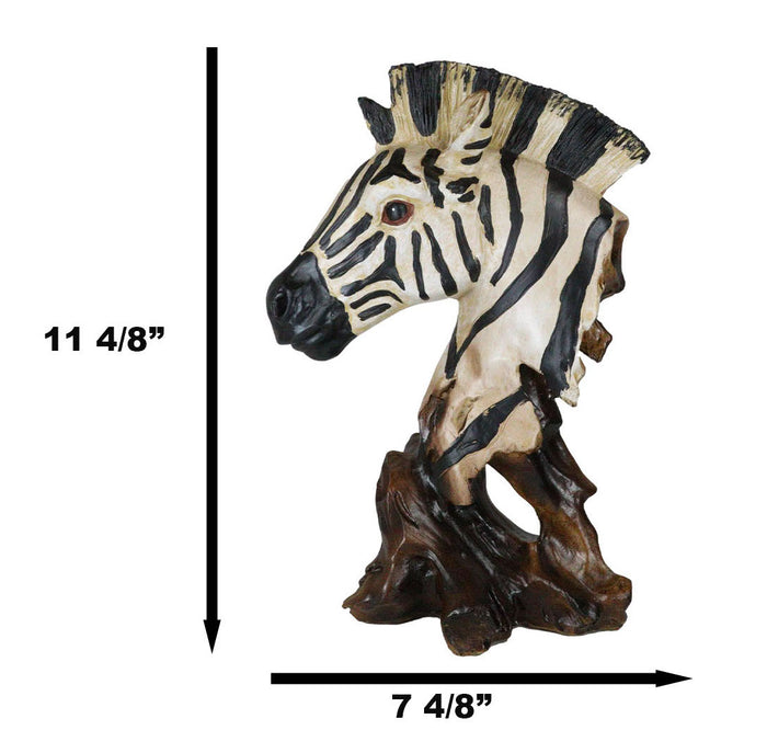 Ebros Gift Ebros Savanna Equid Zebra Horse Wildlife Nature Head Bust Figurine 11.5"H