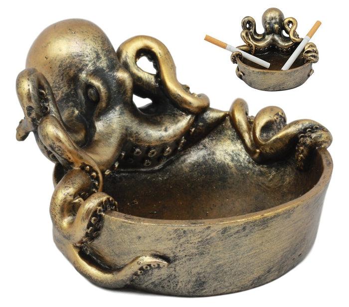 Ebros Gift Ebros Sea Monster Kraken Giant Octopus Ashtray Figurine 5.5"W Nautical Ocean