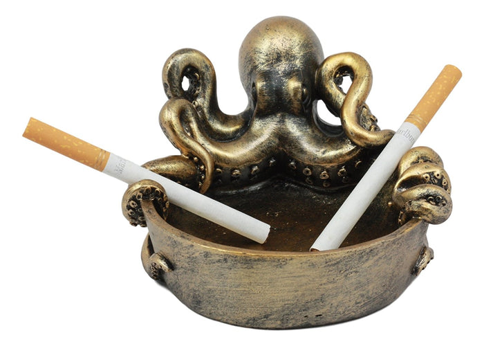 Ebros Gift Ebros Sea Monster Kraken Giant Octopus Ashtray Figurine 5.5"W Nautical Ocean