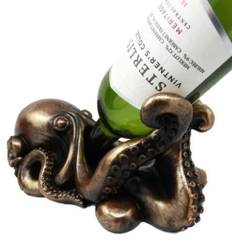 Ebros Gift Ebros Sea Octopus Wine Bottle Holder Caddy The Call Of Cthulhu Kraken 10" Long