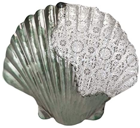 Ebros Gift Ebros Sea Shell Clams 3 Piece Large To Small Size Aluminum Metal Wall Decor