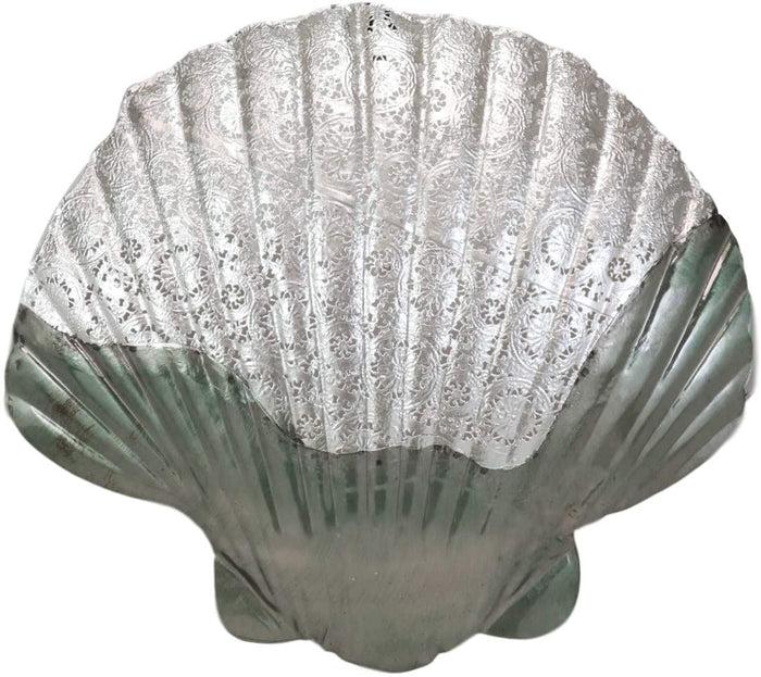 Ebros Gift Ebros Sea Shell Clams 3 Piece Large To Small Size Aluminum Metal Wall Decor