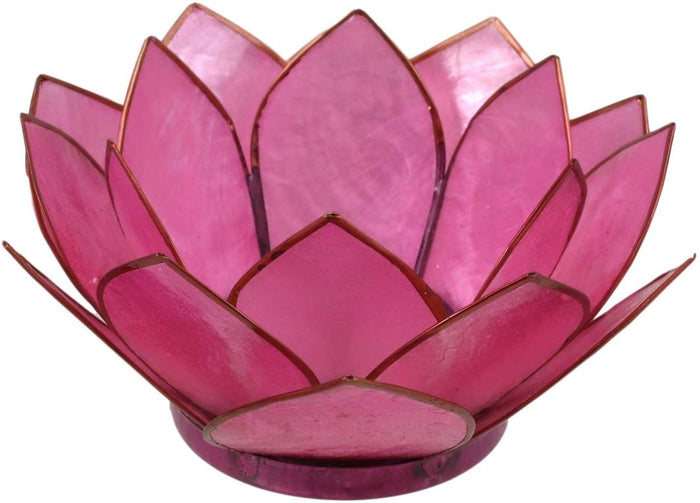 Ebros Gift Ebros Seashells Lotus Flower Votive Tea Light Candle Holder 4.25"D (Coral Pink)