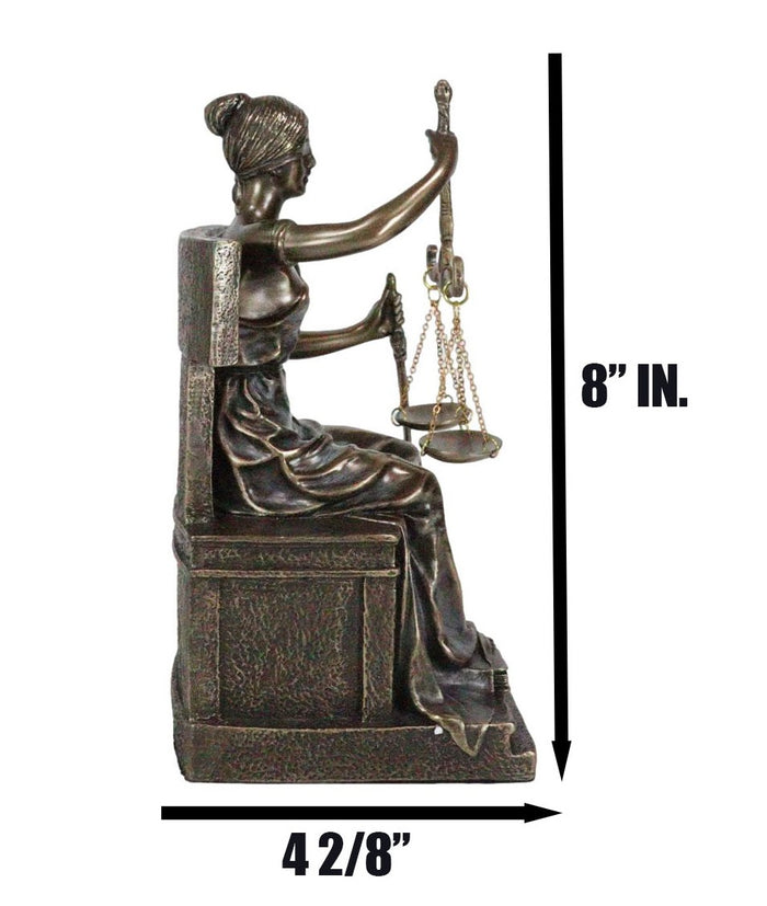 Ebros Gift Ebros Seated Lady Justice In Blindfold With Scales And Sword Statue 8.25" Tall