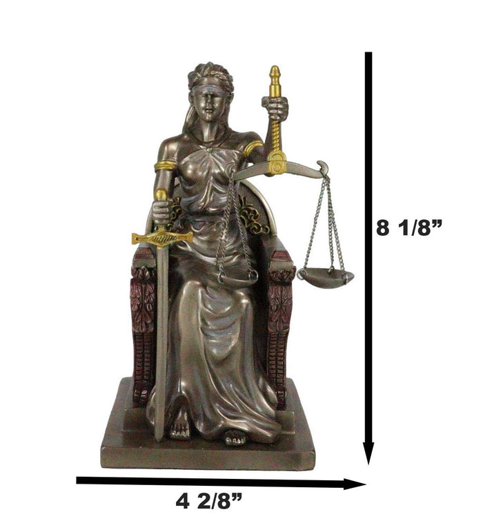 Ebros Gift Ebros Seated Lady Justice Statue 8"Tall Greek Goddess La Justica Dike Figurine