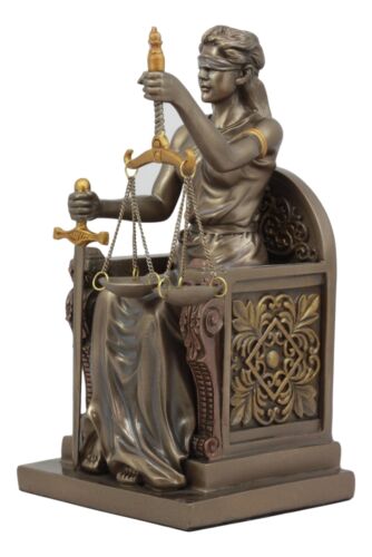 Ebros Gift Ebros Seated Lady Justice Statue 8"Tall Greek Goddess La Justica Dike Figurine