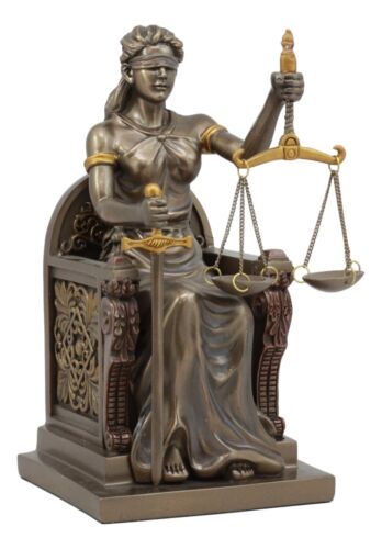 Ebros Gift Ebros Seated Lady Justice Statue 8"Tall Greek Goddess La Justica Dike Figurine