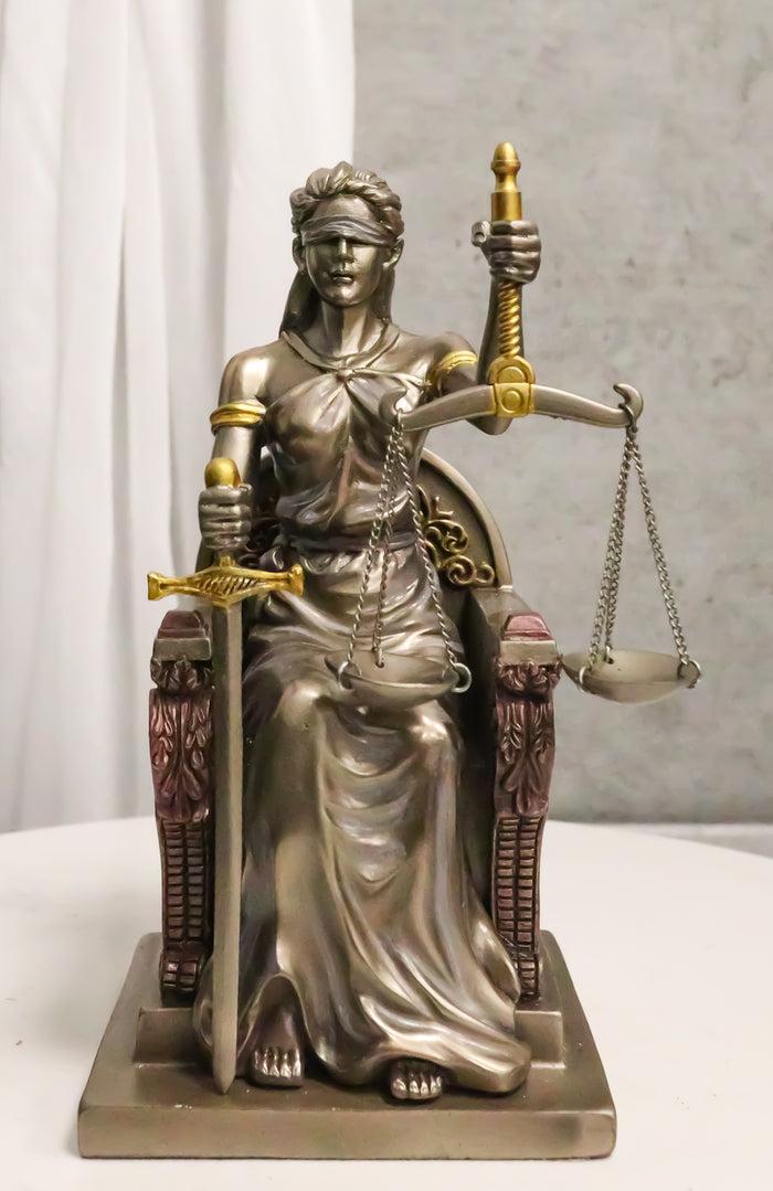 ebros gift Ebros Seated Lady Justice Statue 8"Tall Greek Goddess La Justica Dike Figurine