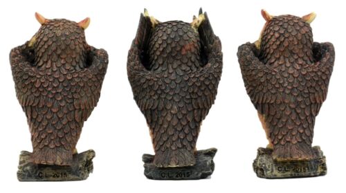 Ebros Gift Ebros See Hear Speak No Evil Forest Owls Figurine Set Wisdom Of The Woods Decor