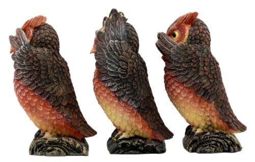 Ebros Gift Ebros See Hear Speak No Evil Forest Owls Figurine Set Wisdom Of The Woods Decor