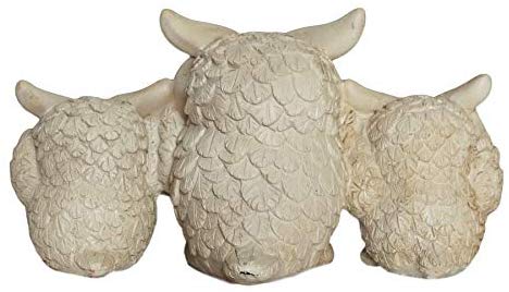 Ebros Gift Ebros See Hear Speak No Evil Wise Acrobatic Fat Owls Figurine 7.25" Wide (Cream)