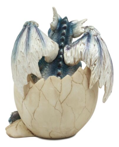 Ebros Gift Ebros September Birthstone Dragon Egg Statue 4.25" Tall Blue Sapphire September Birthstone Gem Symbol Hatchling Dragon Collector Figurine