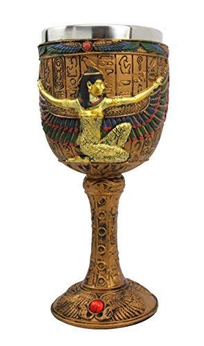 Ebros Gift Ebros Set Of 10 Egyptian Gods Wine Goblets 6oz Anubis Horus Sekhmet Osiris Etc
