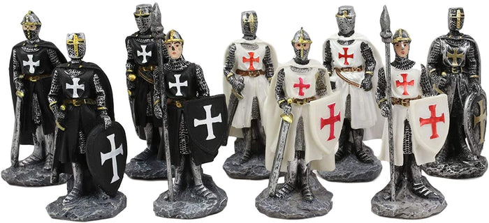 Ebros Gift Ebros Set Of 12 Medieval Knights Crusaders Figurines Suit Of Armor Miniature
