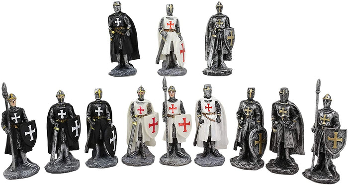 Ebros Gift Ebros Set Of 12 Medieval Knights Crusaders Figurines Suit Of Armor Miniature