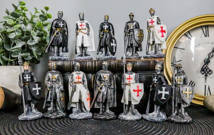 ebros gift Ebros Set of 12 Medieval Knights Crusaders Figurines Suit of Armor Miniature
