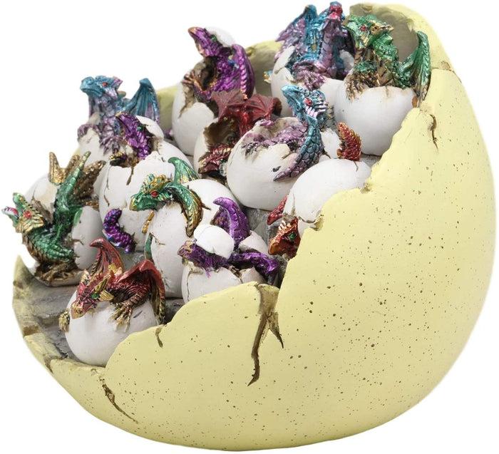 Ebros Gift Ebros Set Of 12 Wyrmling Dragons In Eggs Figurine Miniatures With Dragon Egg Display Set Colorful Fantasy Egg Hatchling Figurines Set Of 12 Dungeons And Medieval Alchemy Fantasy Dragon Collectibles