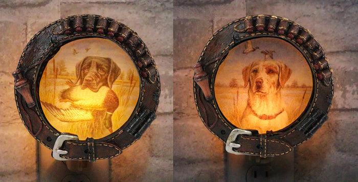 ebros gift Ebros Set Of 2 Waterfowl Duck Hunters Hunting Labrador Dog Collar Plug In Night Lights