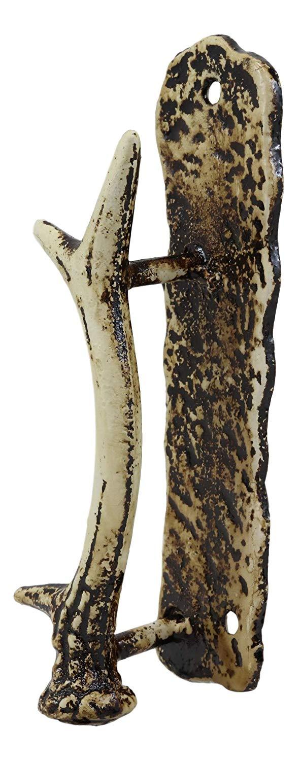 Ebros Gift Ebros Set Of 2 Western Rustic Deer Antlers Door Pull Handle Hardware Pack Of 2 Left And Right Sides Decorative Accent 8" High For Barn Doors Entrance Main Cabin Lodge Country Home Antler Accent
