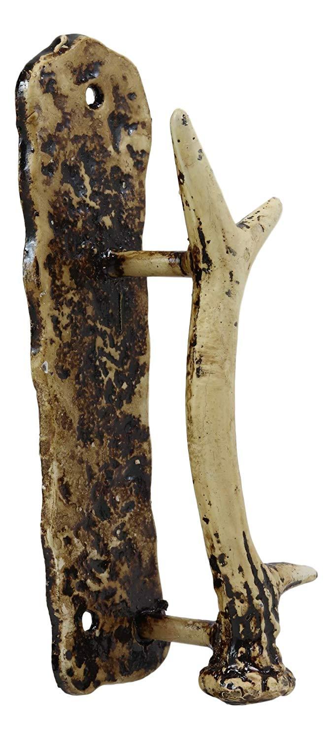 Ebros Gift Ebros Set Of 2 Western Rustic Deer Antlers Door Pull Handle Hardware Pack Of 2 Left And Right Sides Decorative Accent 8" High For Barn Doors Entrance Main Cabin Lodge Country Home Antler Accent