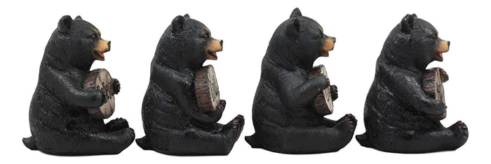 Ebros Gift Ebros Set Of 4 Inspirational Bears Statues Whimsical Cute Black Bear Holding Love Believe Faith And Hope Sign Plaque Small Figurines Western Decor Rustic Nature Lovers
