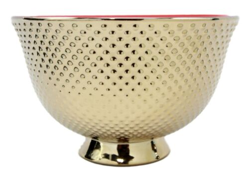 Ebros Gift Ebros Set Of 4 Luxury Gold Plated Personal Sized Dining Bowls 6"Diameter Made Of Ceramic Bowl Ideal For Ramen Noodles Soup Rice & Dinner Party Hosting (Red Lotus Blossom)