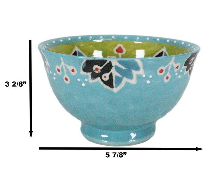 Ebros Gift Ebros Set Of 4 Luxury Ottoman Style Textured Dining Bowls 5.75"Diameter Made Of Ceramic Ideal For Home Decor Dinnerware & Giftware (Four Seasons)