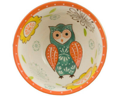 Ebros Gift Ebros Set Of 4 Luxury Silver Plated Personal Sized Dining Bowls 6"Diameter Made Of Ceramic Bowl Ideal For Ramen Noodles Soup Rice & Dinner Party Hosting (Tropical Sunflower Owl)