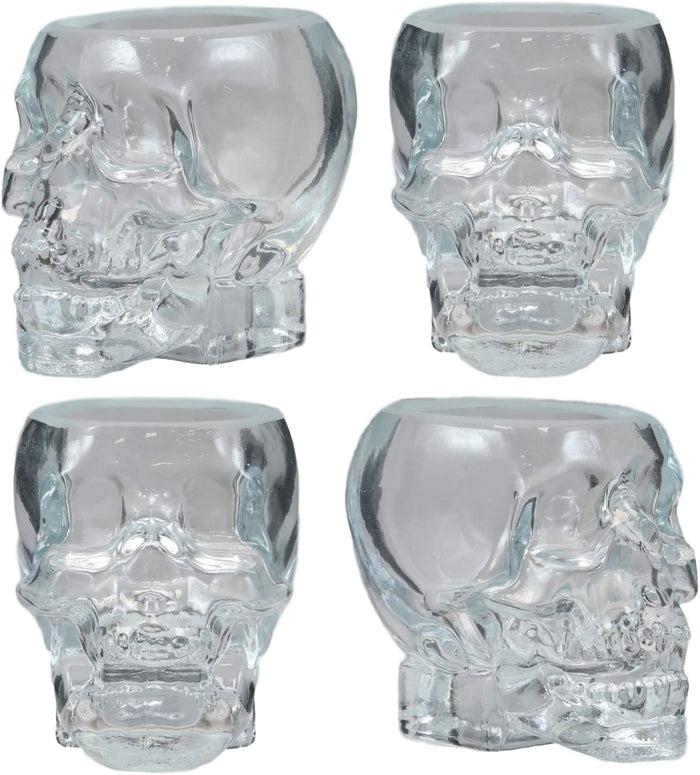 ebros gift Ebros Set of 4 Translucent Acrylic Skeleton Skull Face Liquor Shot Glass Shooters
