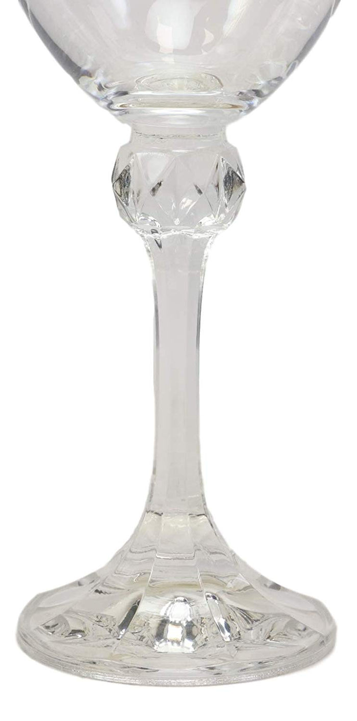Ebros Gift Ebros Set Of 6 Italian Wine Glasses Gold Plated Greek Key Border Rim & Stem Base