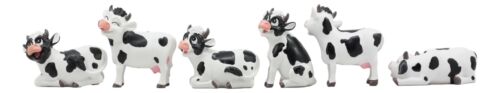 Ebros Gift Ebros Set Of 6 Whimsical Cute Bovine Cows Figurine Cattle Cow Animal Collectible