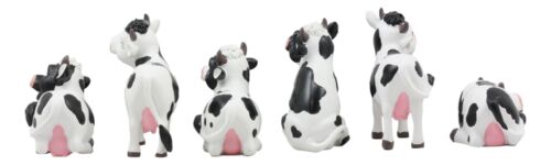 Ebros Gift Ebros Set Of 6 Whimsical Cute Bovine Cows Figurine Cattle Cow Animal Collectible