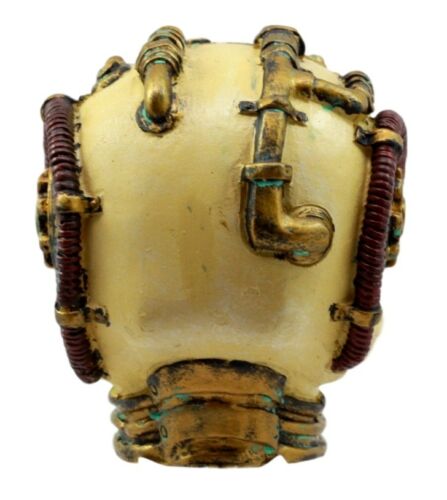 Ebros Gift Ebros Severed Steampunk Cyborg Skull Figurine 3"H Robotic Skull With Painted Gear Work