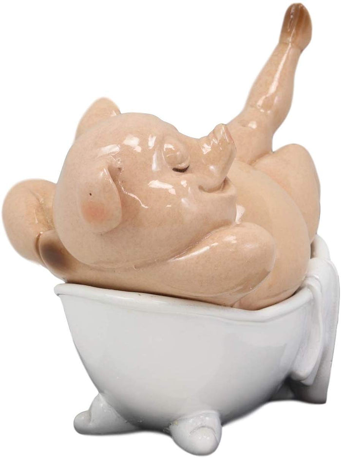 Ebros Gift Ebros Sexy Babe Marilyn The Swine Pig Diva Bathing In Bathtub Statue 6"L Animal Decor