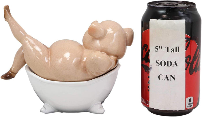 Ebros Gift Ebros Sexy Babe Marilyn The Swine Pig Diva Bathing In Bathtub Statue 6"L Animal Decor
