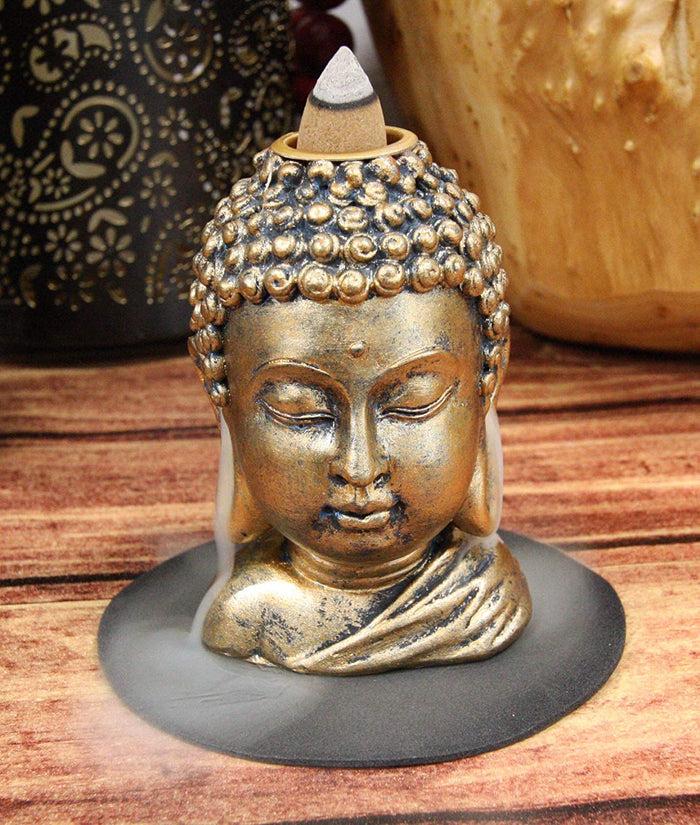 ebros gift Ebros Shakyamuni Buddha Gautama Backflow Incense Cone Burner Holder Statue 3.5"H