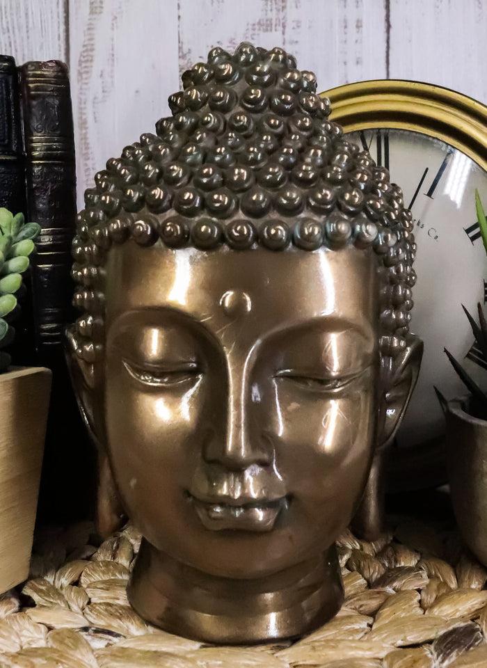ebros gift Ebros Shakyamuni Buddha Gautama Ushnisha Head Statue 6.5" Tall (Bronze Patina)