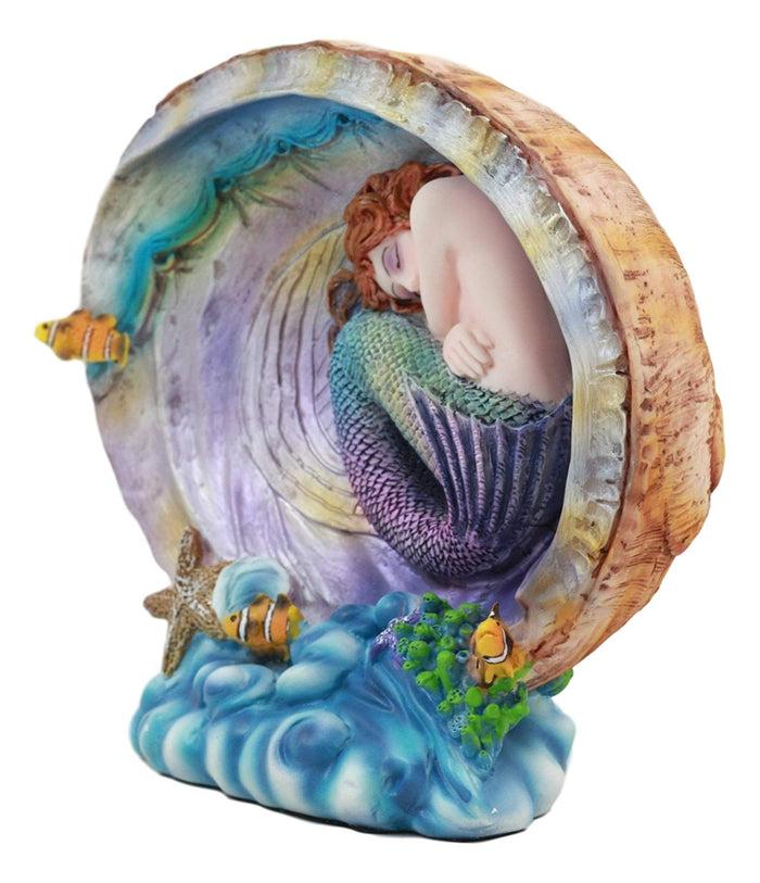 Ebros Gift Ebros Sheila Wolk Mermaid Pearl Sleeping Mermaid Inside An Oyster Shell Statue