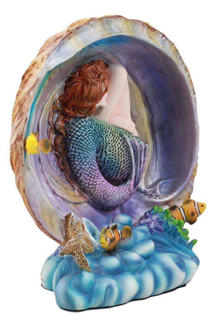 Ebros Gift Ebros Sheila Wolk Mermaid Pearl Sleeping Mermaid Inside An Oyster Shell Statue