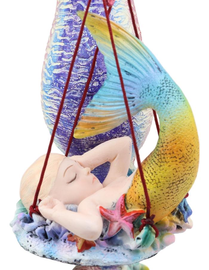 Ebros Gift Ebros Sheila Wolk Ocean Mer Birth Baby Merboy Rainbow Seahorse Delivery Statue 9.25" Tall Mythical Fantasy Siren Mermaid Mermaids Merboys Seahorses Nautical Themed Decor Figurine